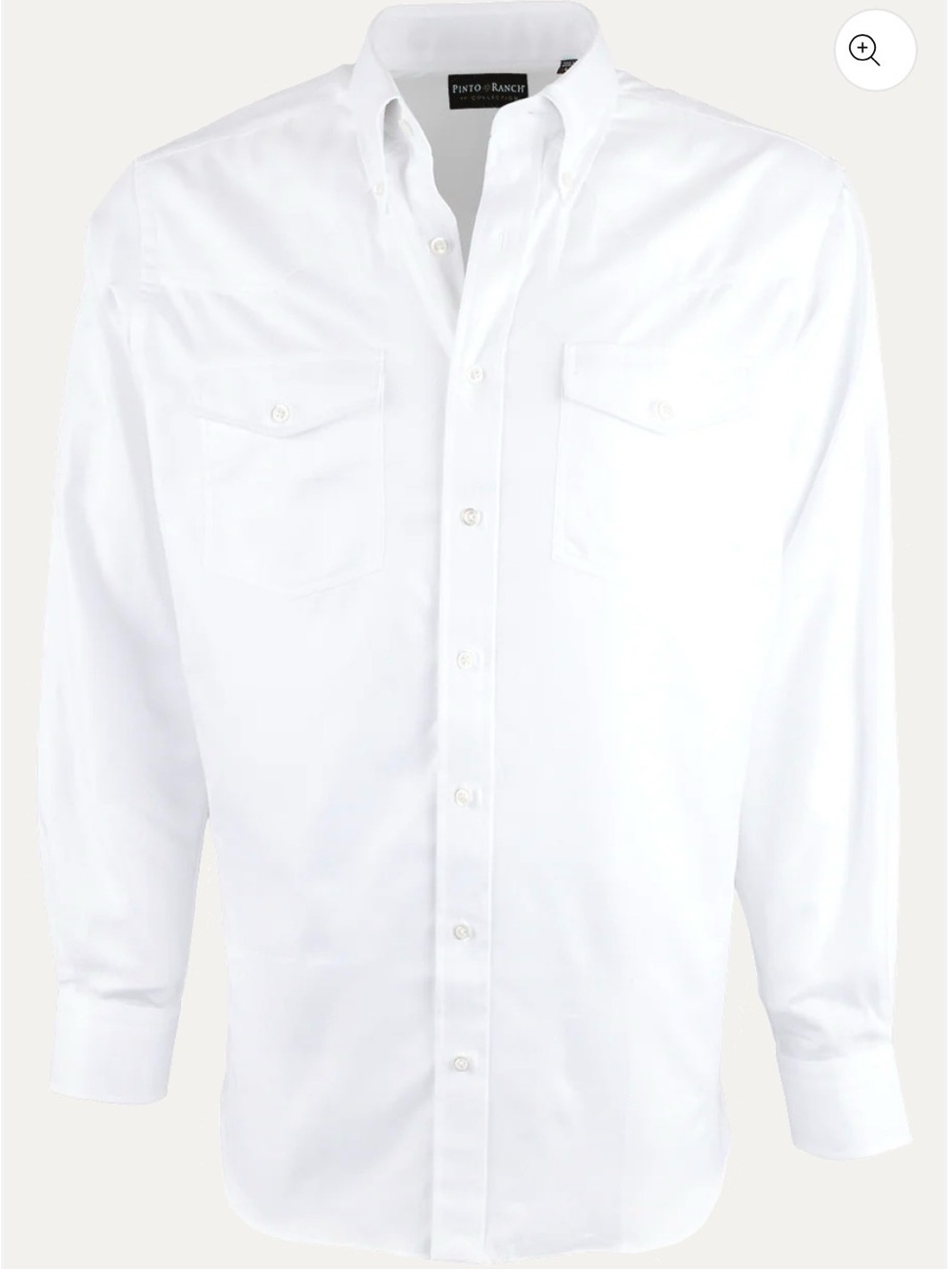 Pinto Ranch YY Collection Herringbone Button-Front Shirt - White